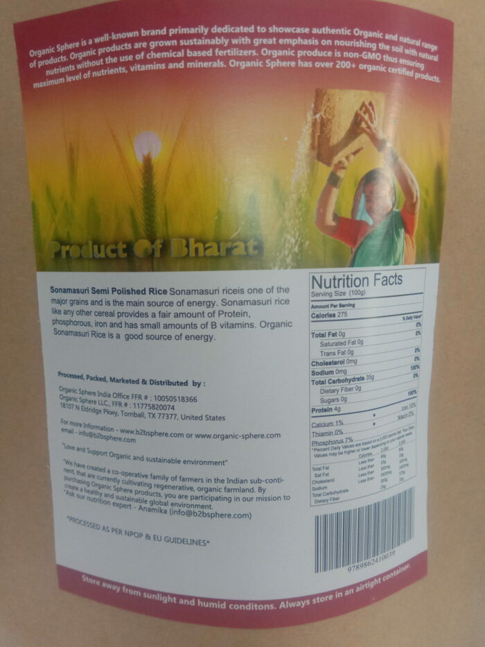 Sonamasuri Semi-polished Rice