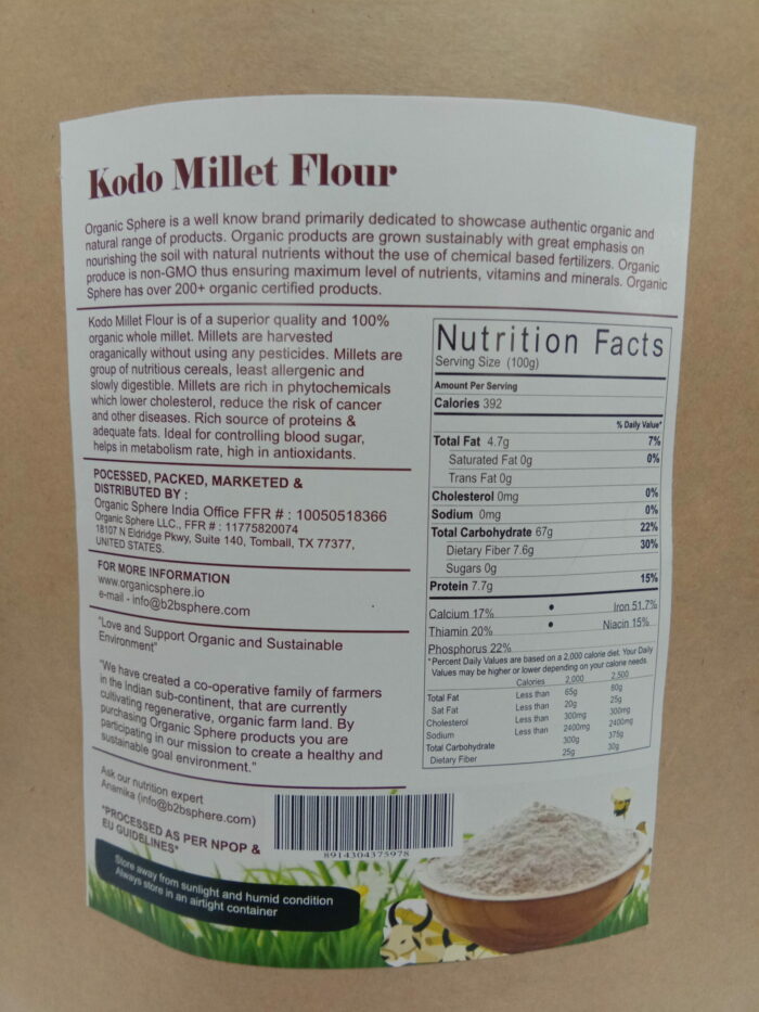 Kodo Millet Flour Buy Online Organic Sphere